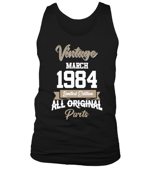 March 1984 Vintage Birthday Present Tank Top Unisex