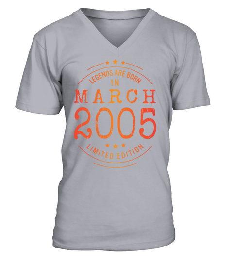 Birthday March 2005 Limited Edition Vintage V-Neck T-shirt