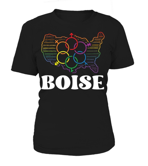 Boise Pride Flag Pride Month LGBTQ Flag LGBT Commu Women's T-Shirt