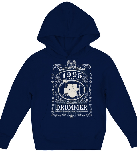 Vintage 1995 Drummer Birthday Gift Percussionist Kids Hoodie