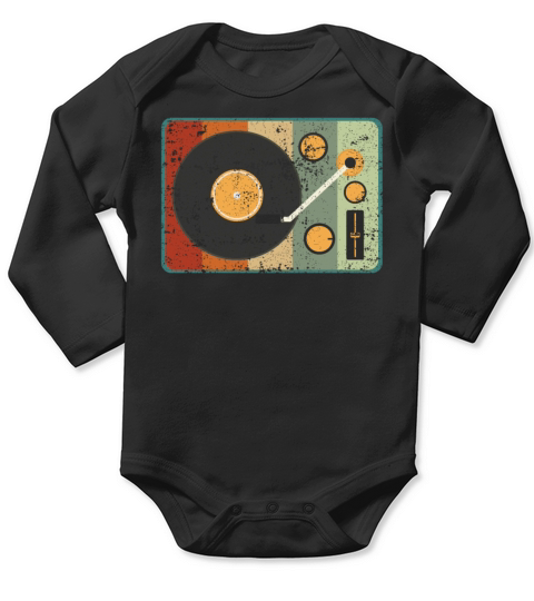 Vinyl Record Player Music Lover Record Collector Long Sleeve Baby One-Piece