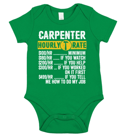 Funny Vintage Carpenter Apparel Woodworking Hourly Short Sleeve Baby One-Piece