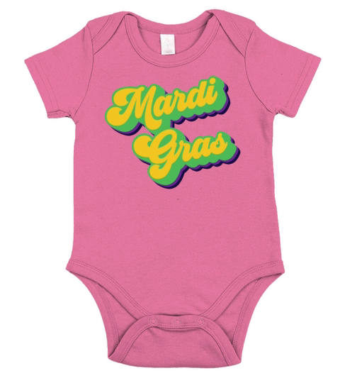 Vintage Mardi Gras Retro Fat Tuesday Mardi Gras Short Sleeve Baby One-Piece