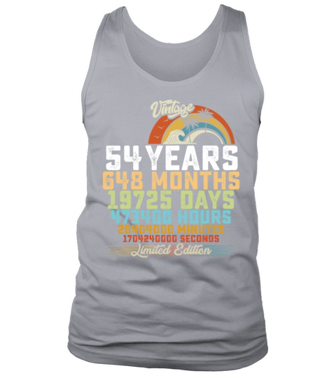 54th Birthday 54 Years Hours Month Vintage Tank Top Unisex