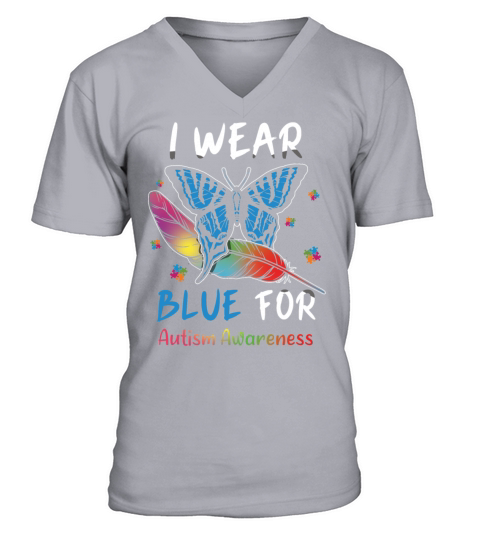 Colorful Puzzle April Blue For Autism Awareness V-Neck T-shirt