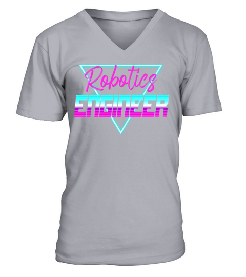 Robot Robotics Engineer Retro V-Neck T-shirt