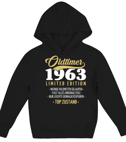 60th Birthday Vintage 1963 Kids Hoodie