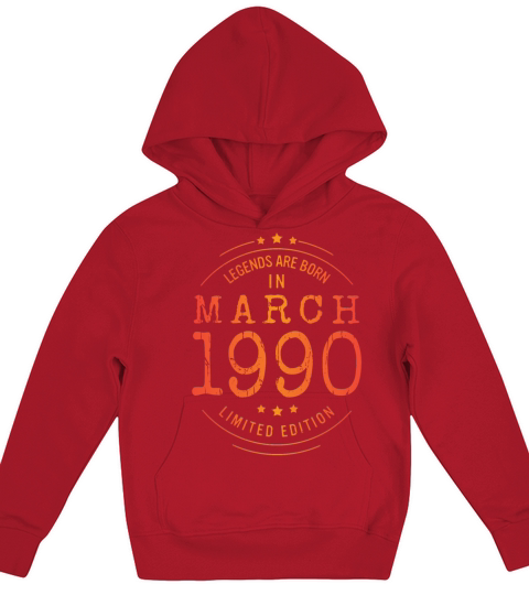 Birthday March 1990 Limited Edition Vintage Kids Hoodie
