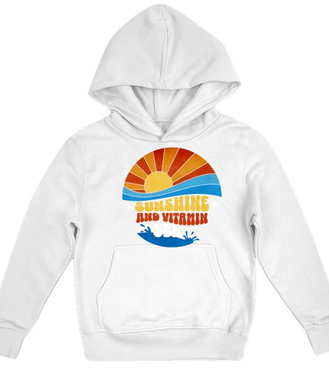 Sunshine And Vitamin Sea Retro Vintage Beach Kids Hoodie