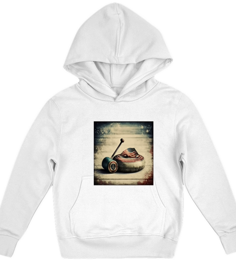 USA Curling Athlete Vintage Curling Stone Kids Hoodie