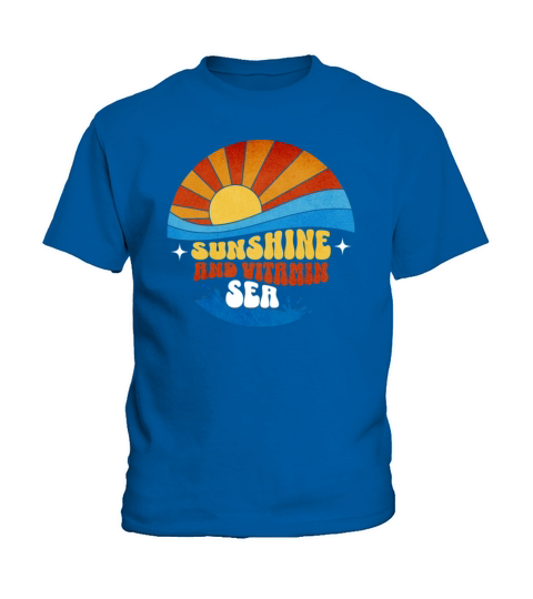 Sunshine And Vitamin Sea Retro Vintage Beach Kids T-Shirt