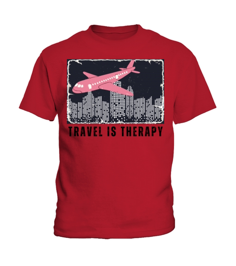 Travel lovers vintage Travel is therapy Kids T-Shirt