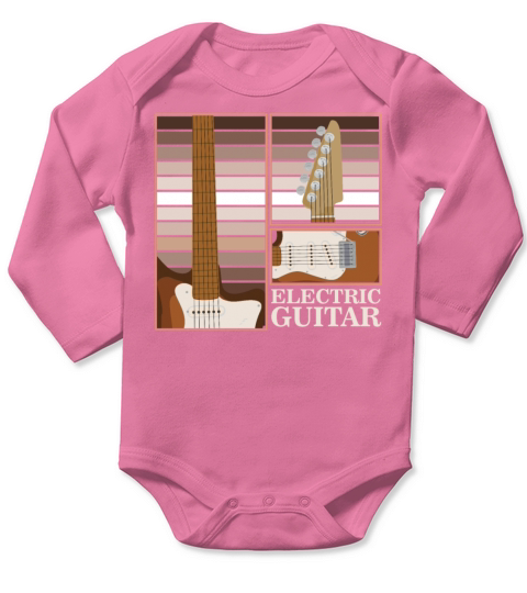 Electric Guitar Player String Instrument Music Long Sleeve Baby One-Piece