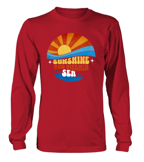 Sunshine And Vitamin Sea Retro Vintage Beach Long sleeved Unisex