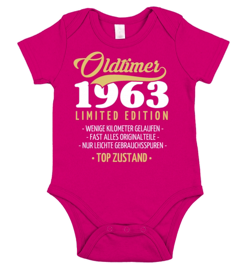 60th Birthday Vintage 1963 Short Sleeve Baby One-Piece