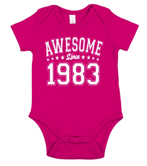 Awesome Since 1983 Birthday 1983 Vintage 1983 Short Sleeve Baby One-Piece