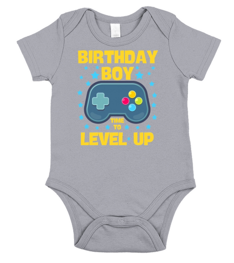 Birthday boy time to level up birthday for a game Short Sleeve Baby One-Piece