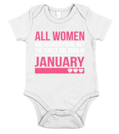 Finest Women Are Born In January Birthday Gift Short Sleeve Baby One-Piece