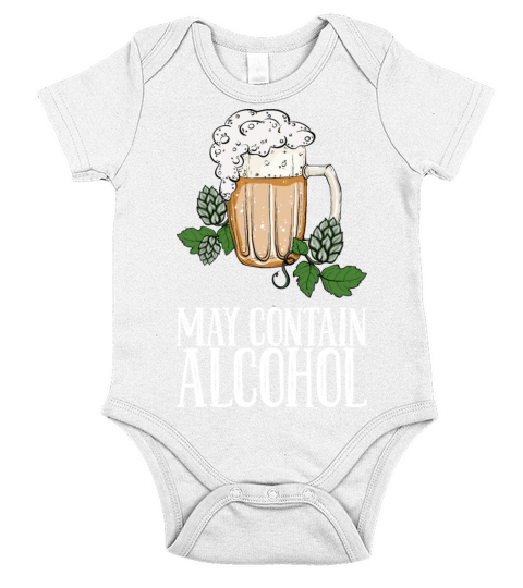 May Contain Alcohol Short Sleeve Baby One-Piece