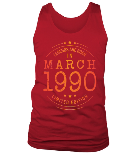Birthday March 1990 Limited Edition Vintage Tank Top Unisex