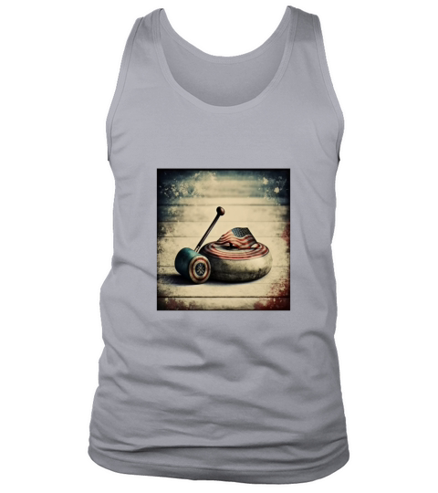 USA Curling Athlete Vintage Curling Stone Tank Top Unisex
