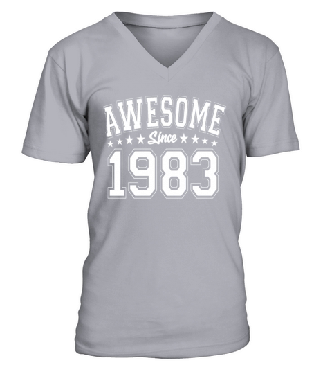 Awesome Since 1983 Birthday 1983 Vintage 1983 V-Neck T-shirt