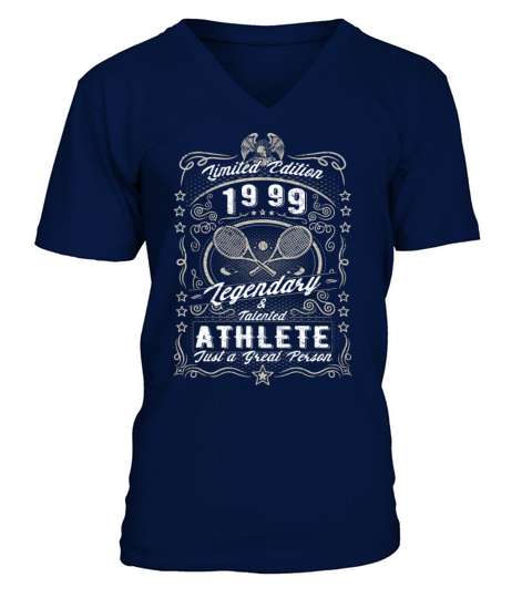 Vintage 1999 Tennis Birthday Gift Sport Hobby V-Neck T-shirt