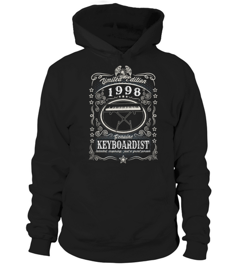 Vintage 1998 Keyboardist Birthday Gift Keyboard Hoodie Unisex