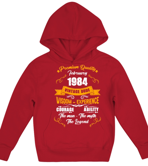 February 1984 Vintage Birthday Present Kids Hoodie