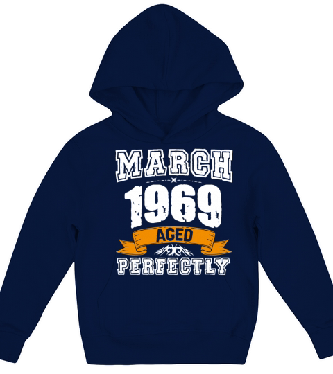 March 1969 Vintage Birthday Present Kids Hoodie