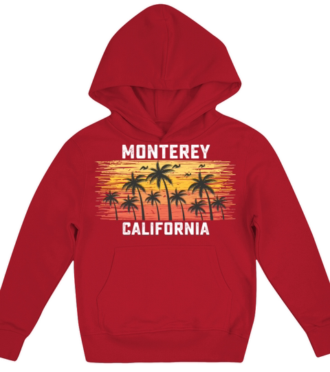 Monterey California Summer Retro VIntage Vacation Kids Hoodie