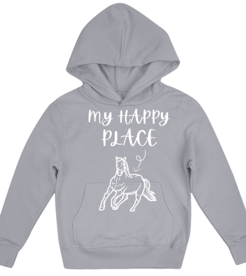 My Happy Place Horse Lover Horseback Riding Kids Hoodie