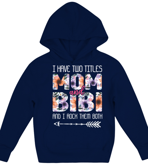 Two Titles Mom Rock Them Both Floral Mothers Day Kids Hoodie