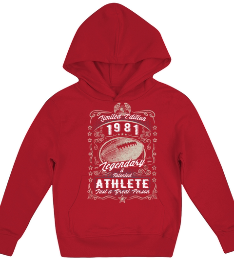 Vintage 1981 Football Birthday Gift Sport Hobby Kids Hoodie