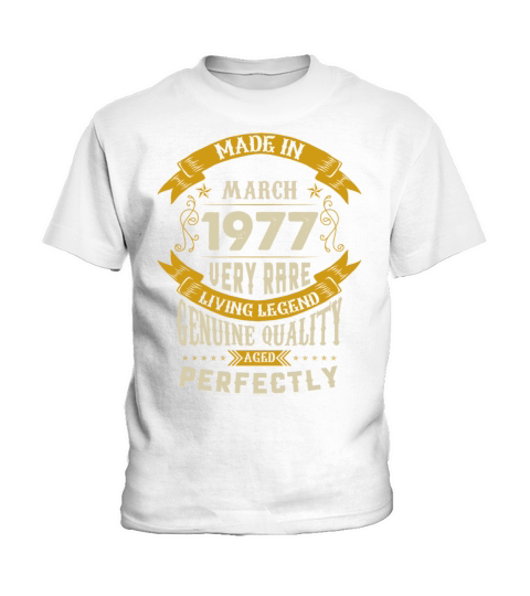 March 1977 Vintage Birthday Present Kids T-Shirt