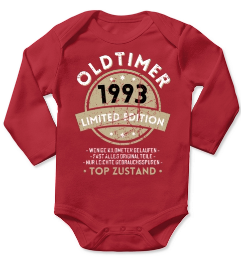 30th Birthday Vintage 1993 Long Sleeve Baby One-Piece