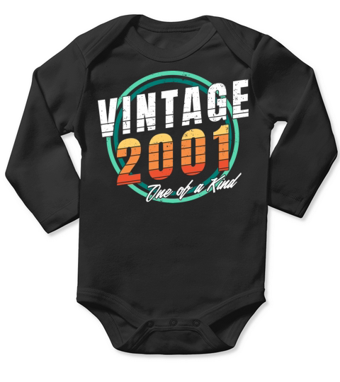 Vintage 2001 Shirt for Men Women 22 Year Old 22nd Long Sleeve Baby One-Piece