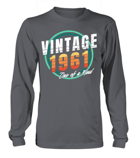 Vintage 1961 Shirt for Men Women 62 Year Old 62nd Long sleeved Unisex