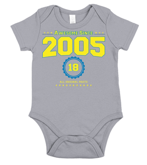 Awesome 2005 Shirt for Men Women 18 Year Old 18th Short Sleeve Baby One-Piece