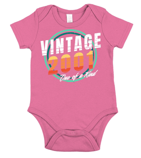 Vintage 2001 Shirt for Men Women 22 Year Old 22nd Short Sleeve Baby One-Piece