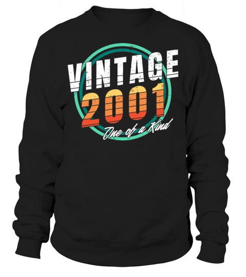 Vintage 2001 Shirt for Men Women 22 Year Old 22nd Sweatshirt Unisex