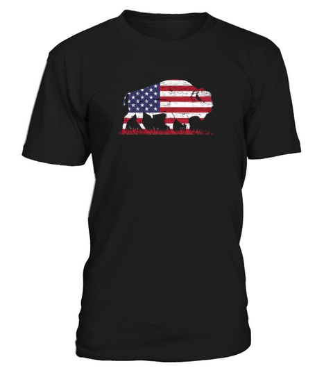 Buffalo tee American flag Retro Bison Patriotic T-Shirt Unisex