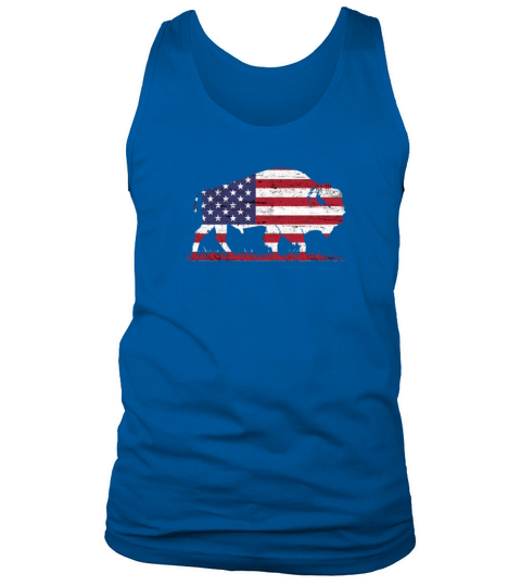 Buffalo tee American flag Retro Bison Patriotic Tank Top Unisex