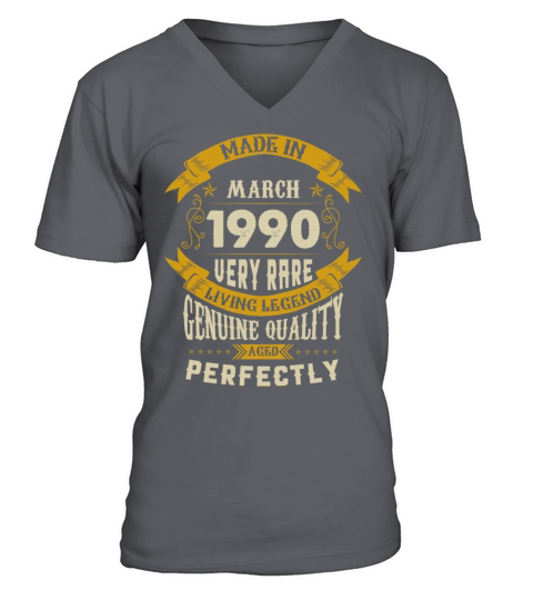 March 1990 Vintage Birthday Present V-Neck T-shirt