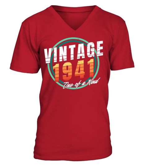 Vintage 1941 Shirt for Men Women 82 Year Old 82nd V-Neck T-shirt