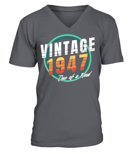 Vintage 1947 Shirt for Men Women 76 Year Old 76th V-Neck T-shirt