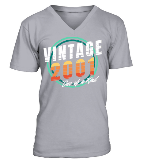 Vintage 2001 Shirt for Men Women 22 Year Old 22nd V-Neck T-shirt