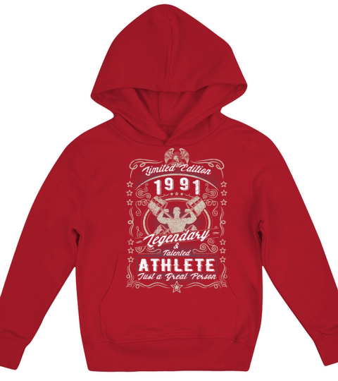 Vintage 1991 Fitness Birthday Gift Sport Hobby Kids Hoodie