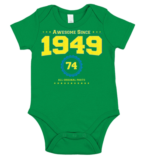 Awesome 1949 Shirt for Men Women 74 Year Old 74th Short Sleeve Baby One-Piece