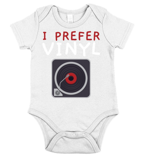 I Prefer Vinyl Record Player Record Collector Short Sleeve Baby One-Piece